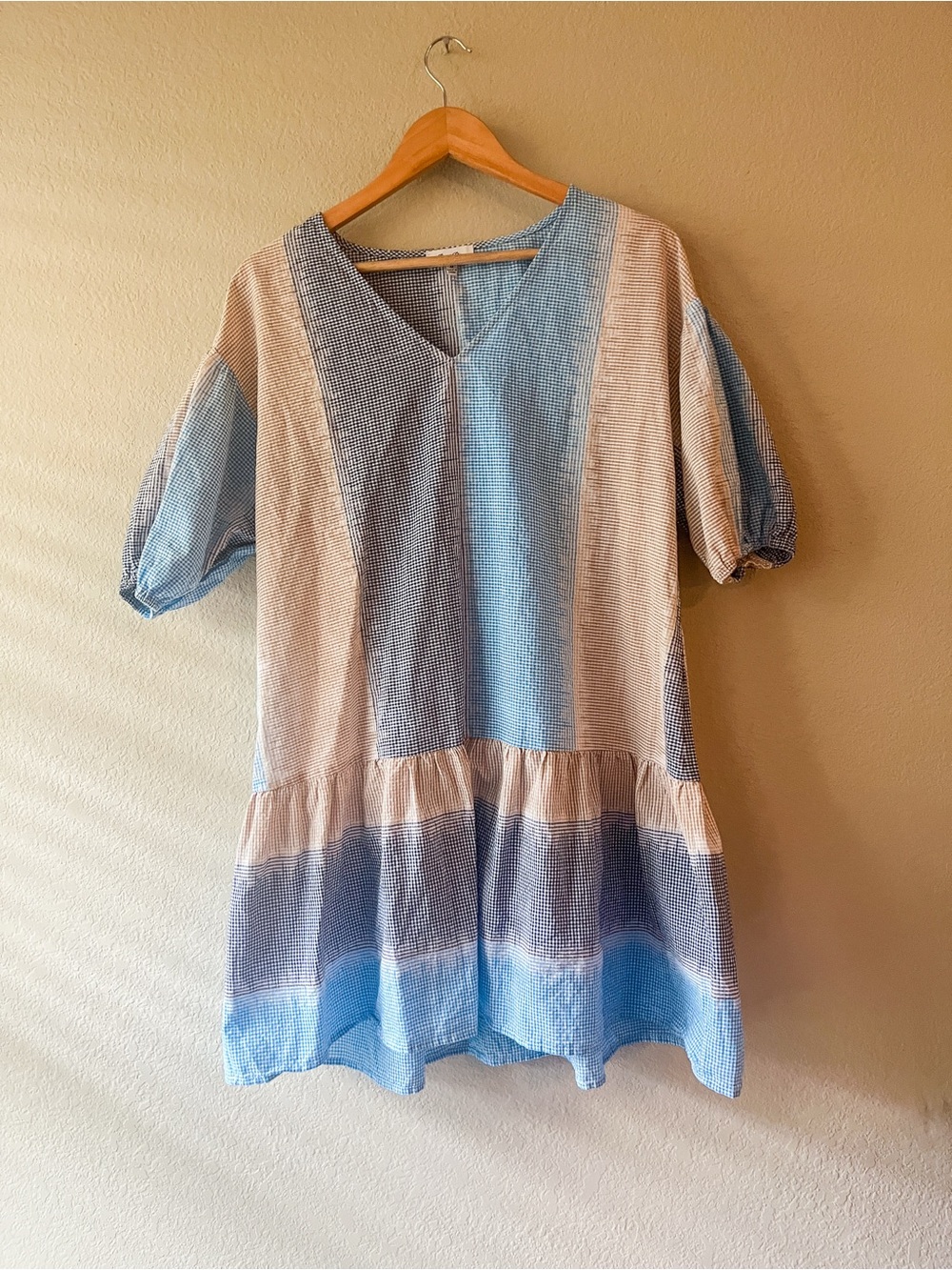 Petal Dew Patchwork Cotton Boxy Fit Dress Medium
